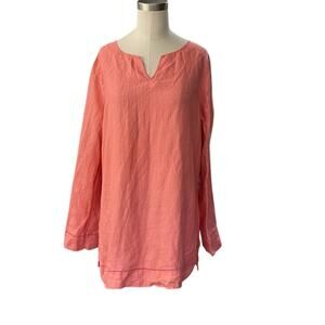 UNITS Women's LINEN Pink Tunic Top Size XL